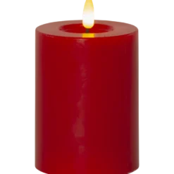 LED Blockljus Star Trading Flamme Flow, röd, 7,5x12,5 cm