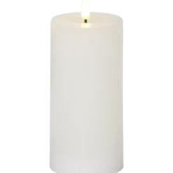 LED Blockljus Star Trading Flamme Flow, vit, 7,5x17,5 cm
