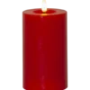 LED Blockljus Star Trading Flamme Flow, röd, 7,5x15 cm