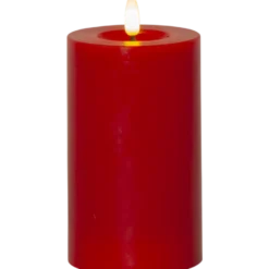 LED Blockljus Star Trading Flamme Flow, röd, 7,5x15 cm