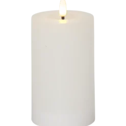 LED Blockljus Star Trading Flamme Flow, vit, 7,5x15 cm