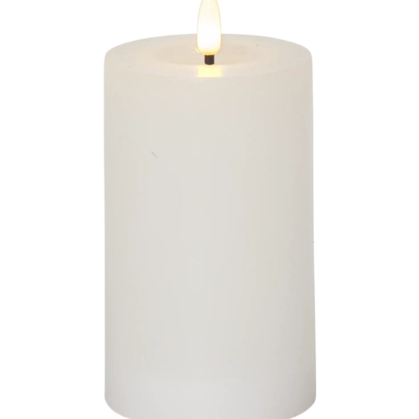 LED Blockljus Star Trading Flamme Flow, vit, 7,5x15 cm