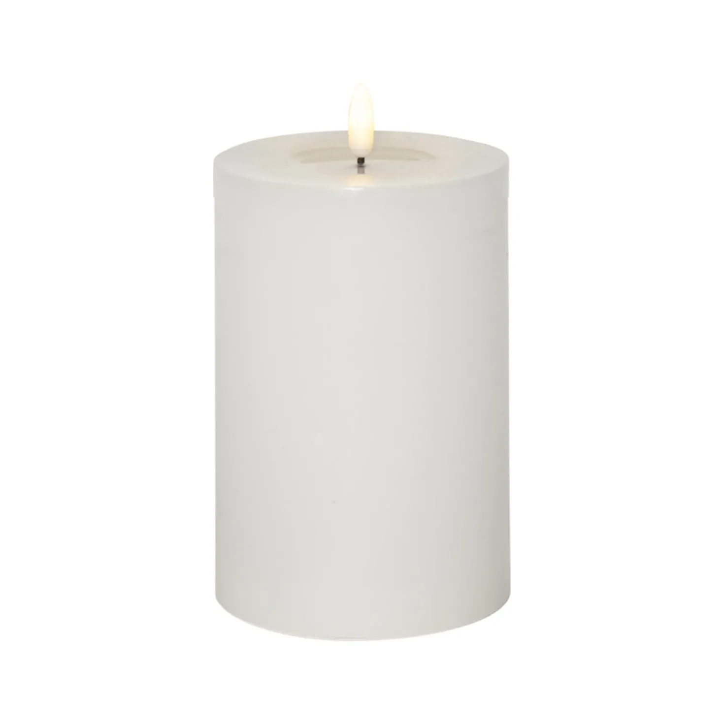 LED Blockljus Star Trading Flamme Flow, vit, 7,5x15 cm