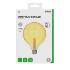 LED-lampa Deltaco SMART HOME Filament E27, WiFi, 5,5W, 470lm, dimbar