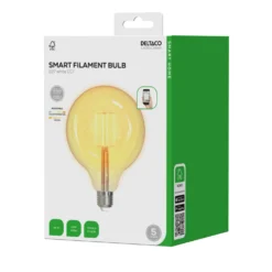 LED-lampa Deltaco SMART HOME Filament E27, WiFi, 5,5W, 470lm, dimbar