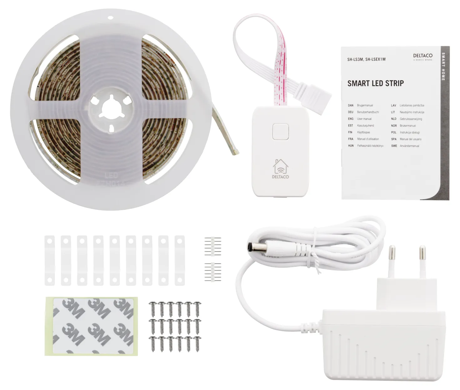 LED-list Deltaco SH-LS3M Smart Home RGB, 3m, dimbar, 6-pin