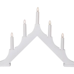 LED-ljusstake Star Trading Alma, vit, 7 ljus, 58,5x40,5 cm