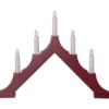 LED-ljusstake Star Trading Alma, röd, 7 ljus, 58x40 cm