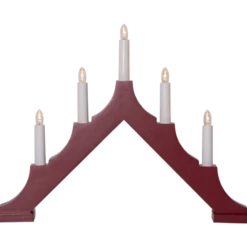 LED-ljusstake Star Trading Alma, röd, 7 ljus, 58x40 cm