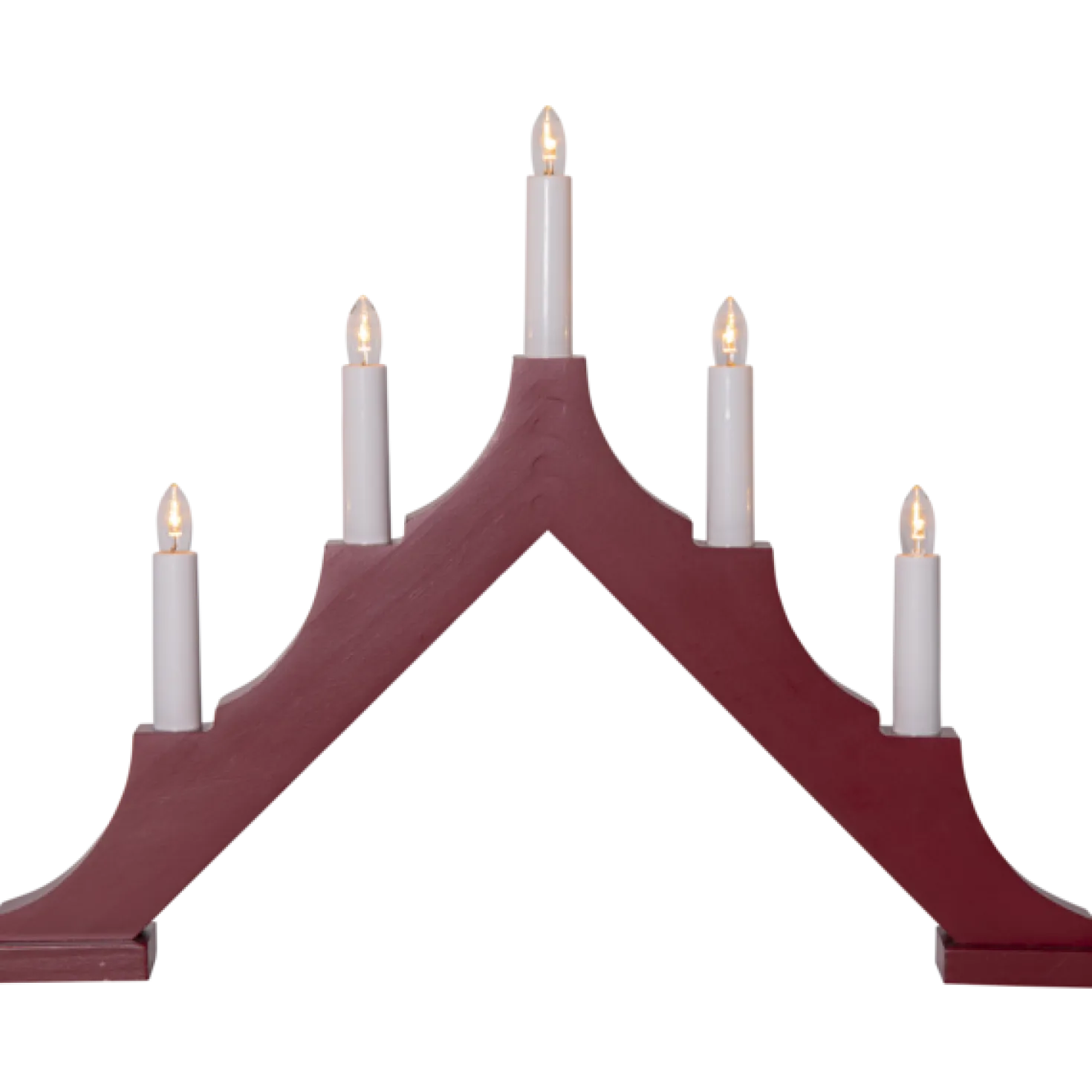 LED-ljusstake Star Trading Alma, röd, 7 ljus, 58x40 cm