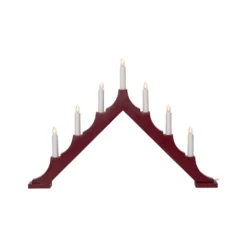 LED-ljusstake Star Trading Alma, röd, 7 ljus, 58x40 cm