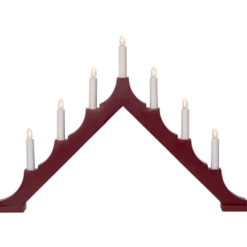 LED-ljusstake Star Trading Alma, röd, 7 ljus, 58x40 cm