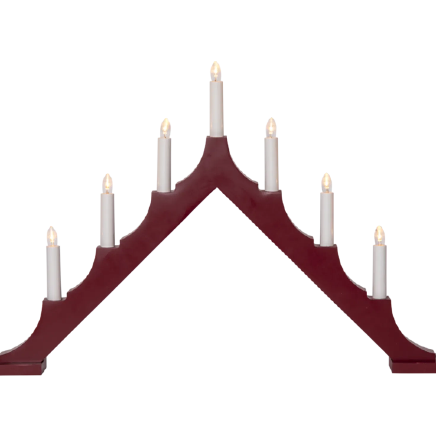 LED-ljusstake Star Trading Alma, röd, 7 ljus, 58x40 cm