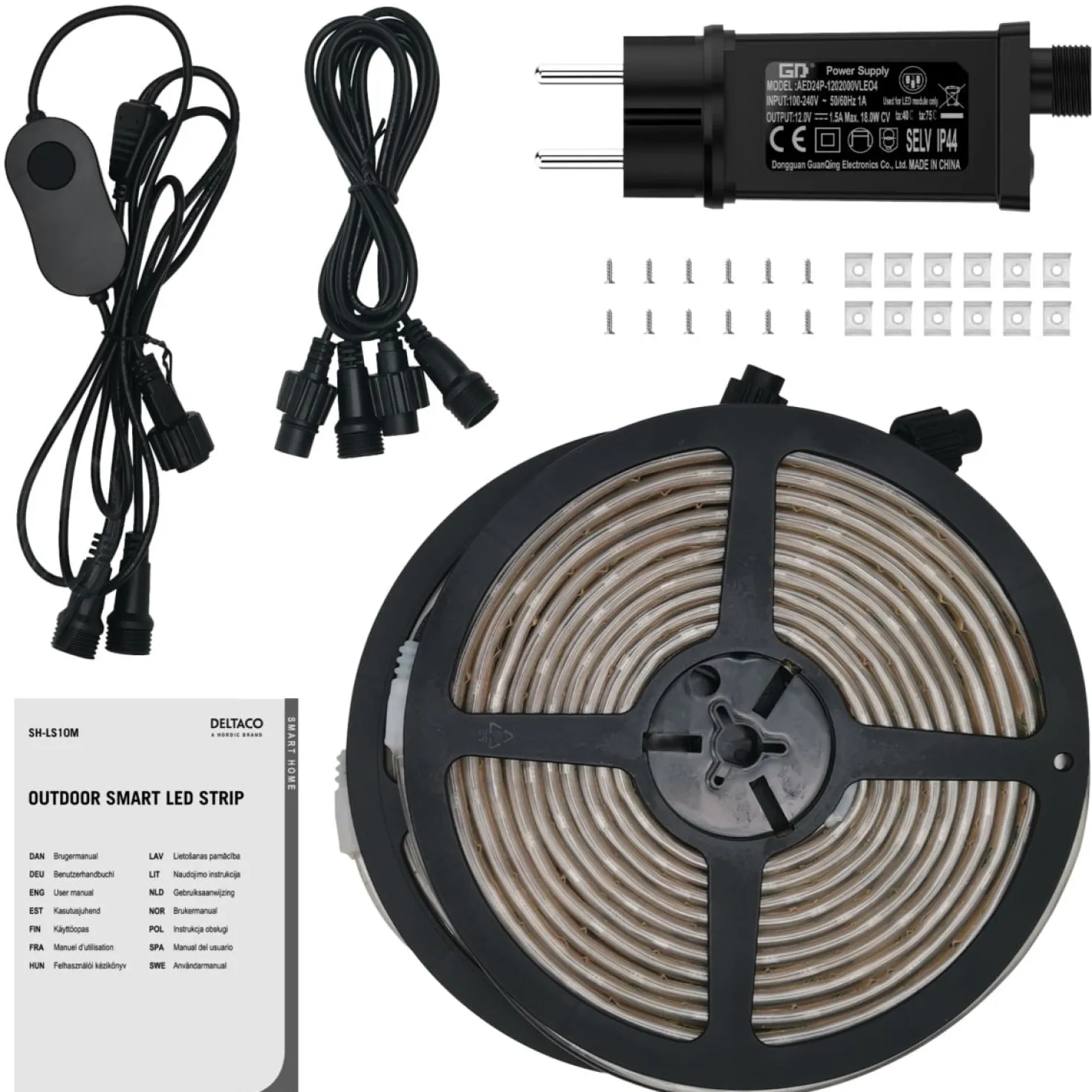 LED-slinga Deltaco SMART HOME Utomhus RGB, IP65, 10m