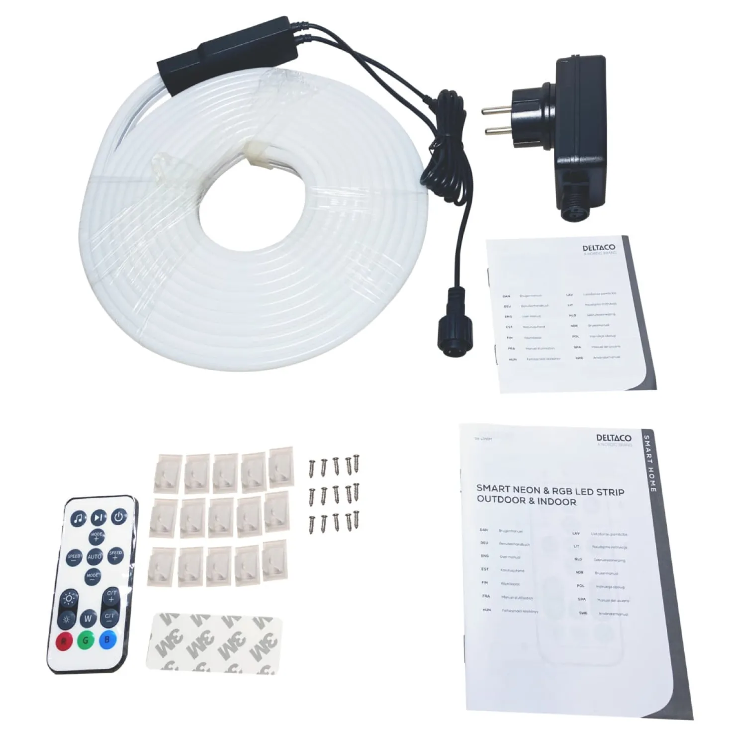 LED-strip Deltaco SMART HOME Neon RGB, 5 meter, appstyrd