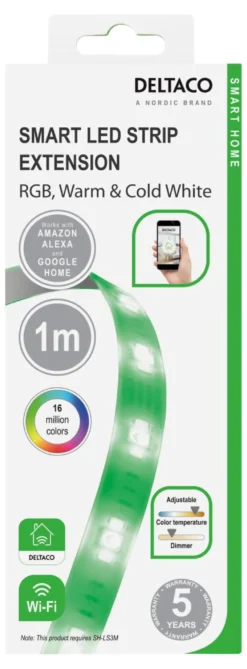 LED-strip förlängning Deltaco SMART HOME SH-LSEX1M, 1m, RGB