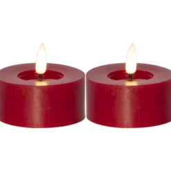 LED-värmeljus Star Trading Flamme Flow, röd, timer, 2-pack