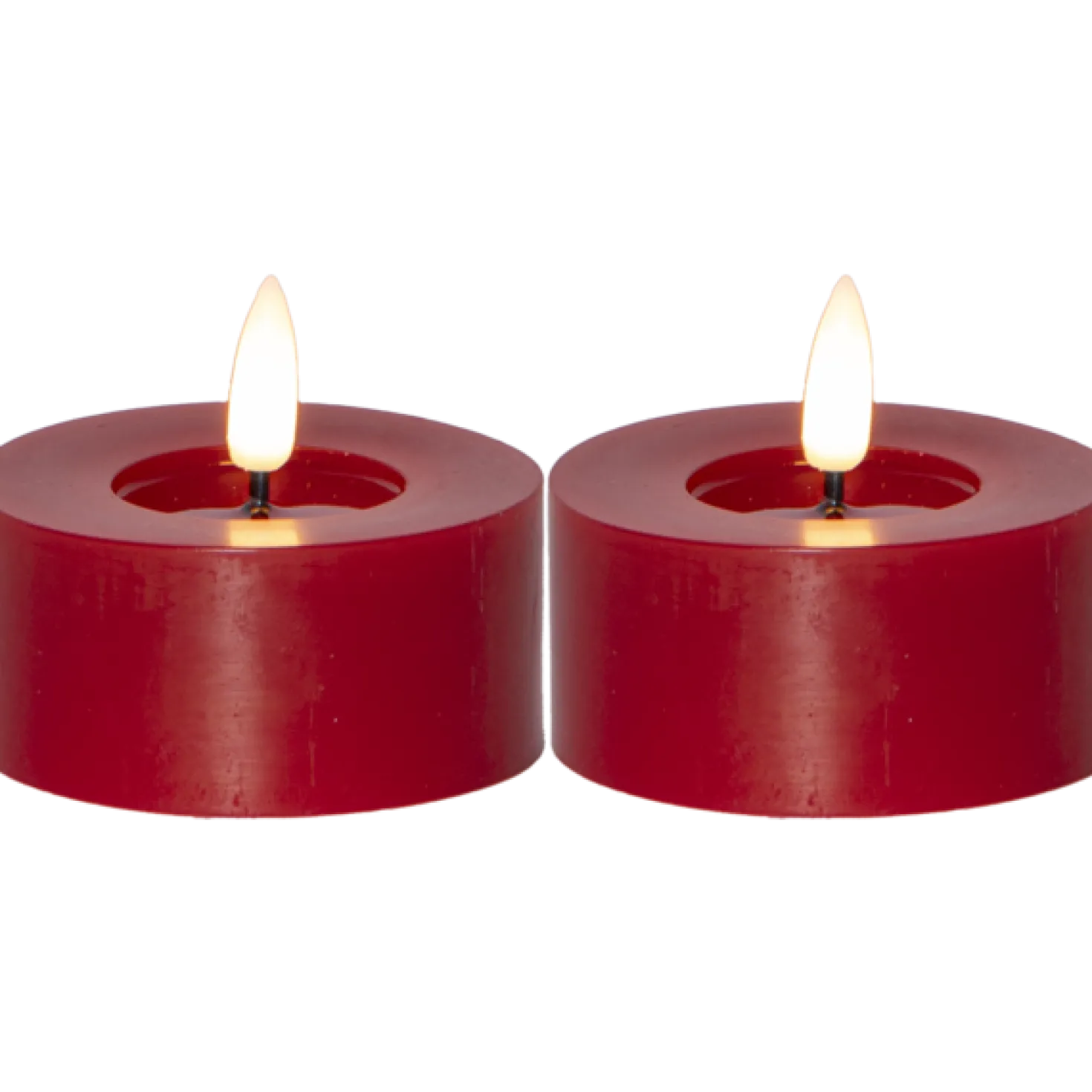 LED-värmeljus Star Trading Flamme Flow, röd, timer, 2-pack