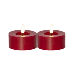 LED-värmeljus Star Trading Flamme Flow, röd, timer, 2-pack