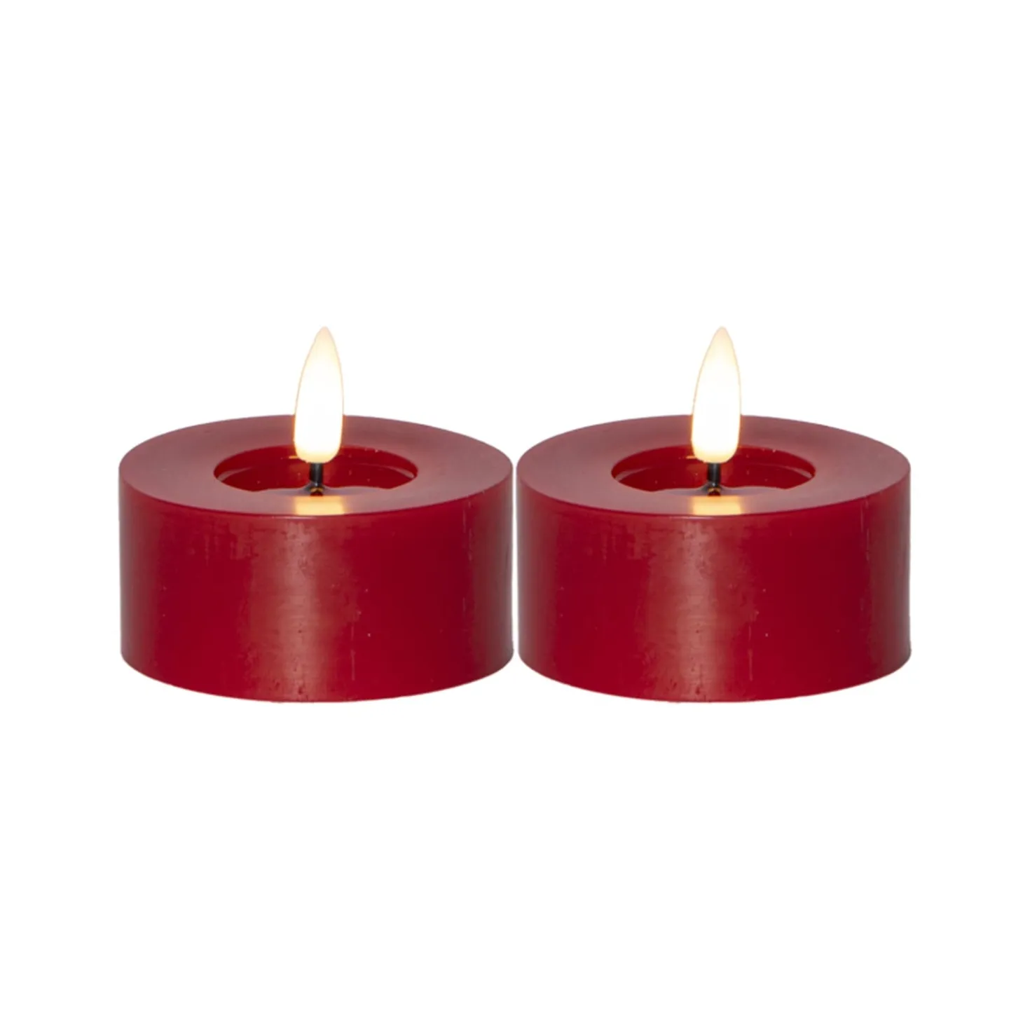LED-värmeljus Star Trading Flamme Flow, röd, timer, 2-pack