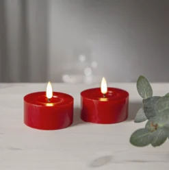 LED-värmeljus Star Trading Flamme Flow, röd, timer, 2-pack