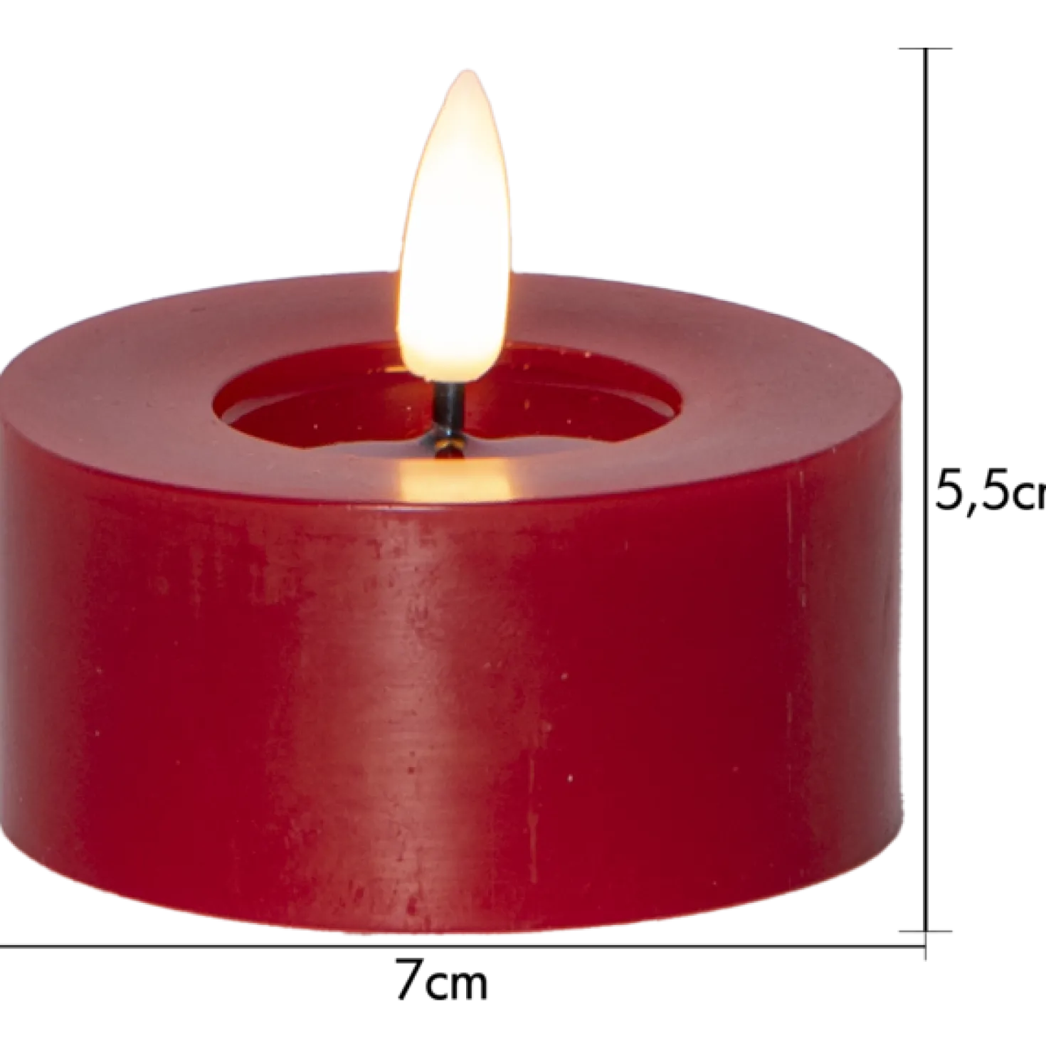 LED-värmeljus Star Trading Flamme Flow, röd, timer, 2-pack