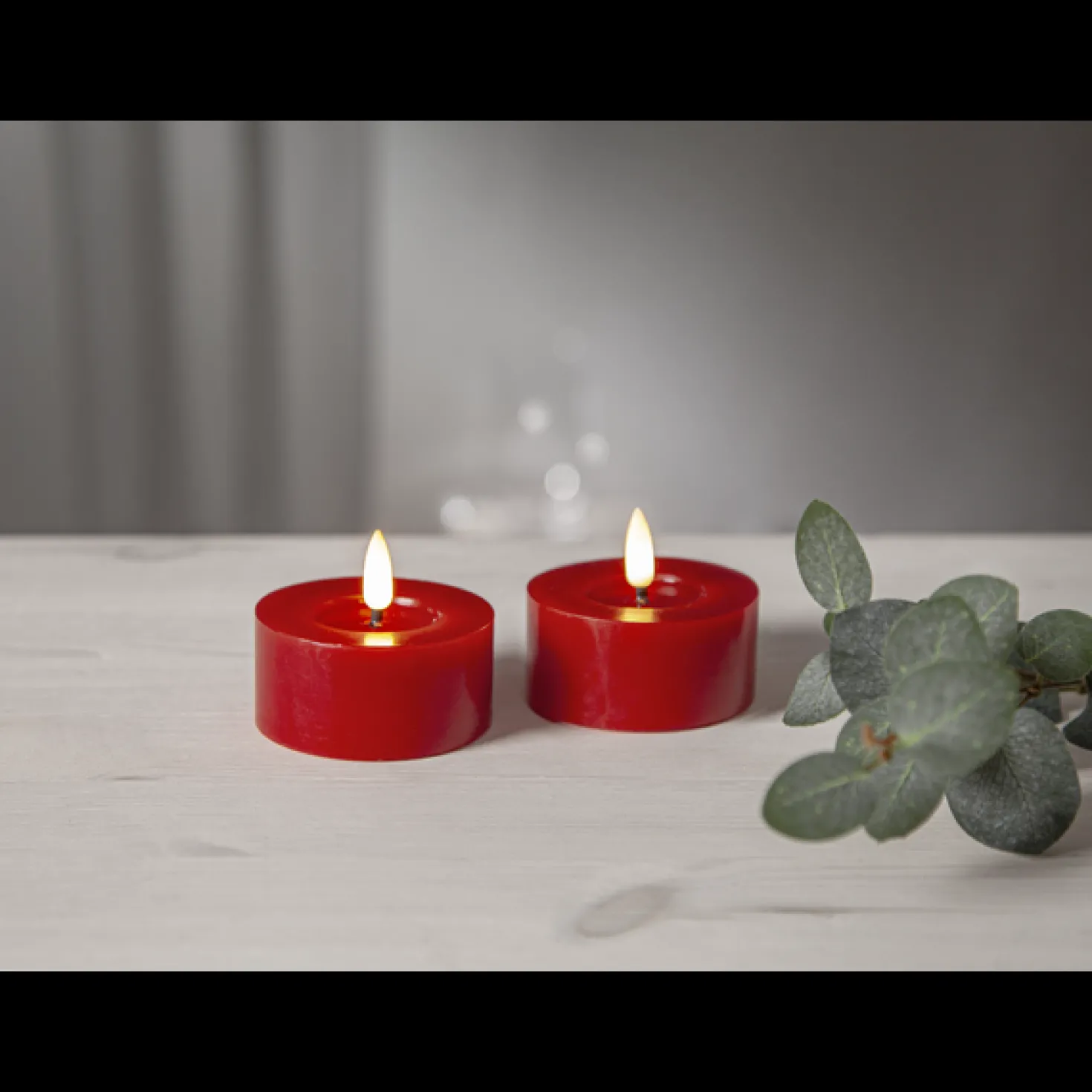 LED-värmeljus Star Trading Flamme Flow, röd, timer, 2-pack
