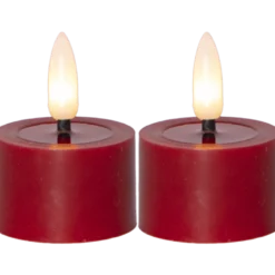 LED Värmeljus Star Trading Flamme Flow, röd, timer, 2-pack