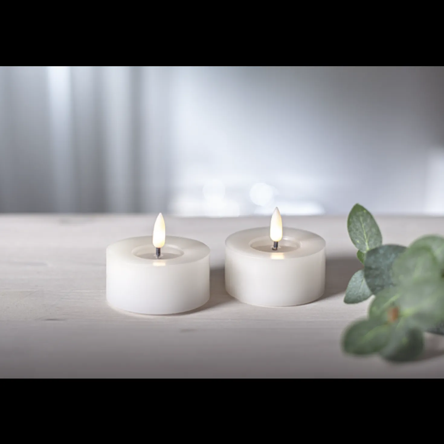 LED-värmeljus Star Trading Flamme Flow, vit, 2-pack, timer