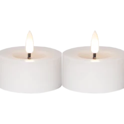 LED-värmeljus Star Trading Flamme Flow, vit, timer, 2-pack
