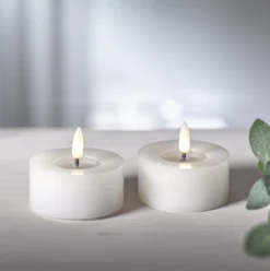 LED-värmeljus Star Trading Flamme Flow, vit, timer, 2-pack