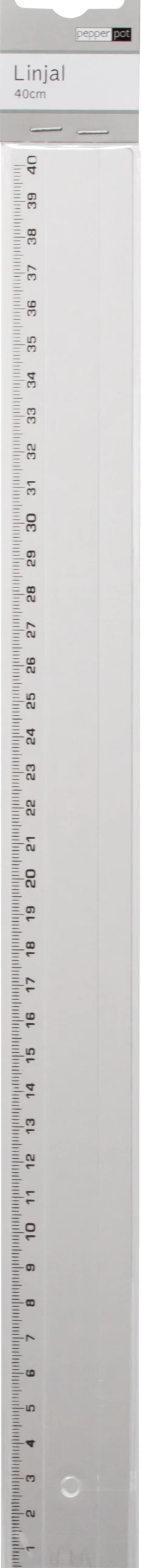 Linjal Pepper Pot Kontor, transparent, 40 cm, fasad kant