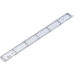 Linjal tvärgradig transparent, 50 cm, bläckkant