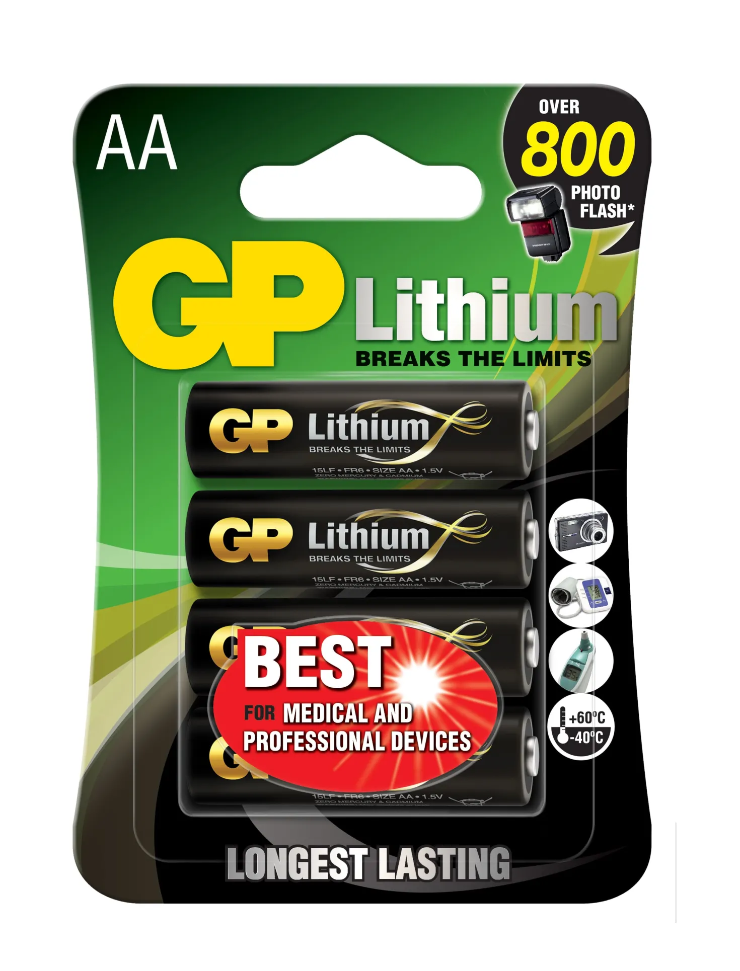 Litiumbatteri GP AA 1,5V, 4 st