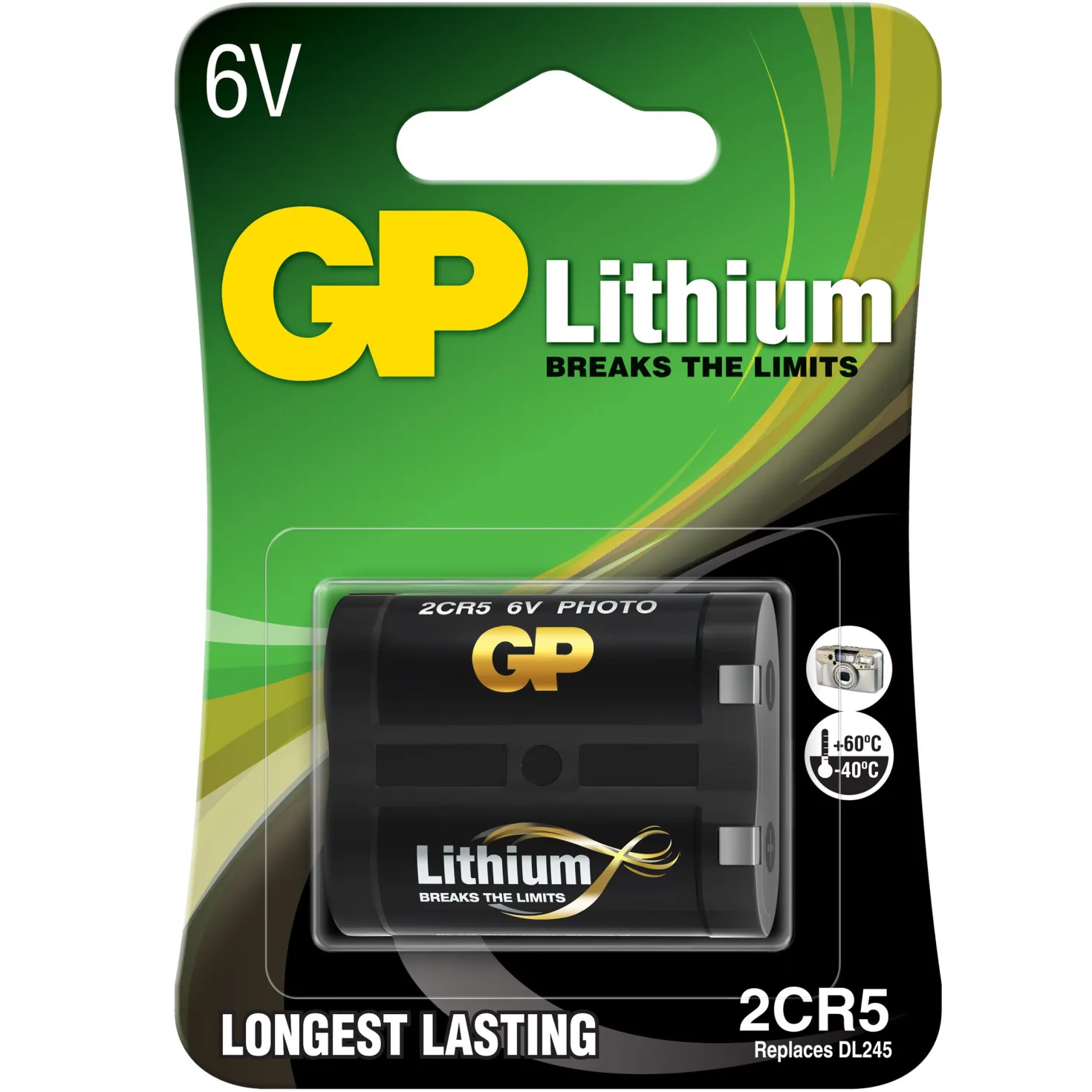 Litiumbatteri GP 2CR5 (DL245), 6V