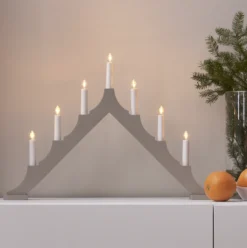 Ljusstake Star Trading Alma, 7-armad LED, beige, 58,5 cm