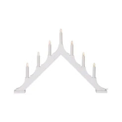 Ljusstake Star Trading Alma LED, vit, 7 ljus, 58,5 cm