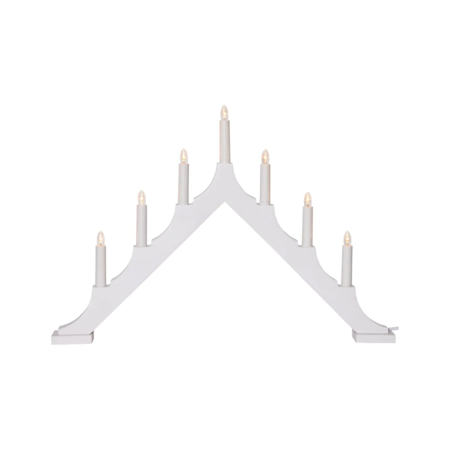 Ljusstake Star Trading Alma LED, vit, 7 ljus, 58,5 cm
