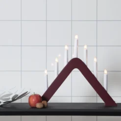 Ljusstake Star Trading Jarve LED Röd, 7 ljus, 41 cm