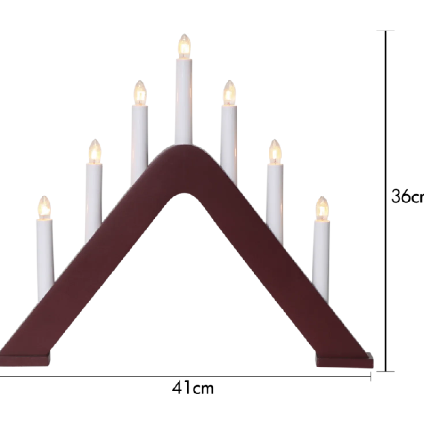 Ljusstake Star Trading Jarve LED Röd, 7 ljus, 41 cm