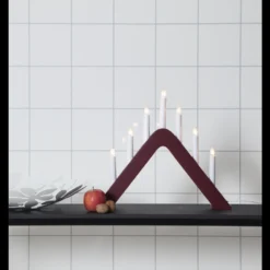 Ljusstake Star Trading Jarve LED Röd, 7 ljus, 41 cm