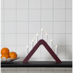 Ljusstake Star Trading Jarve LED Röd, 7 ljus, 41 cm