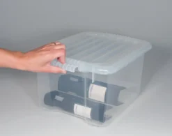 Lock till förvaringsbox Keba, låsbart, transparent, 55 liter