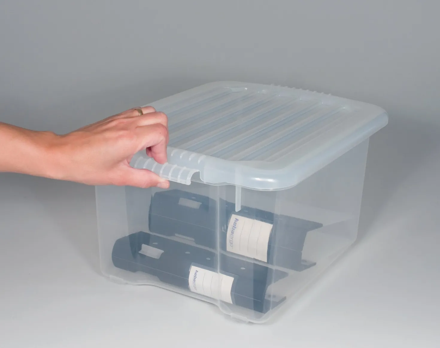 Lock till förvaringsbox Keba, låsbart, transparent, 55 liter
