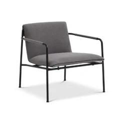 Loungefåtölj Lotus Turin Ellie, mörkgrå, svart metallstativ