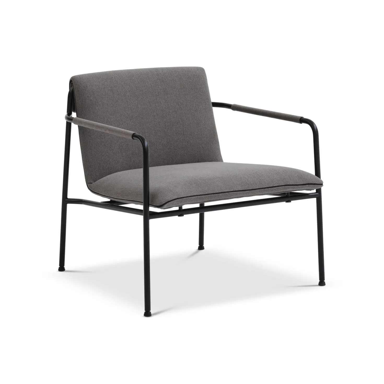 Loungefåtölj Lotus Turin Ellie, mörkgrå, svart metallstativ