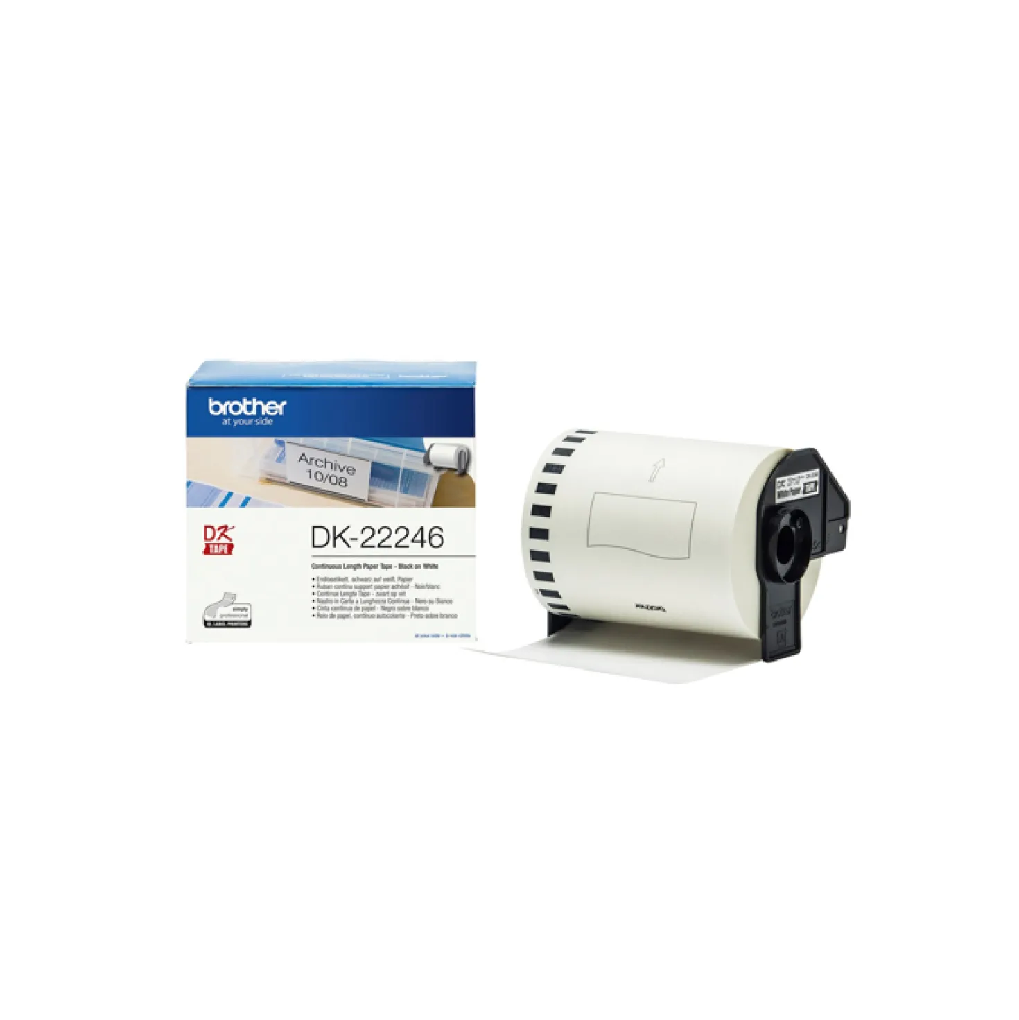 Löpande etikett Brother DK-22246, 103mm x 30,48m, vit