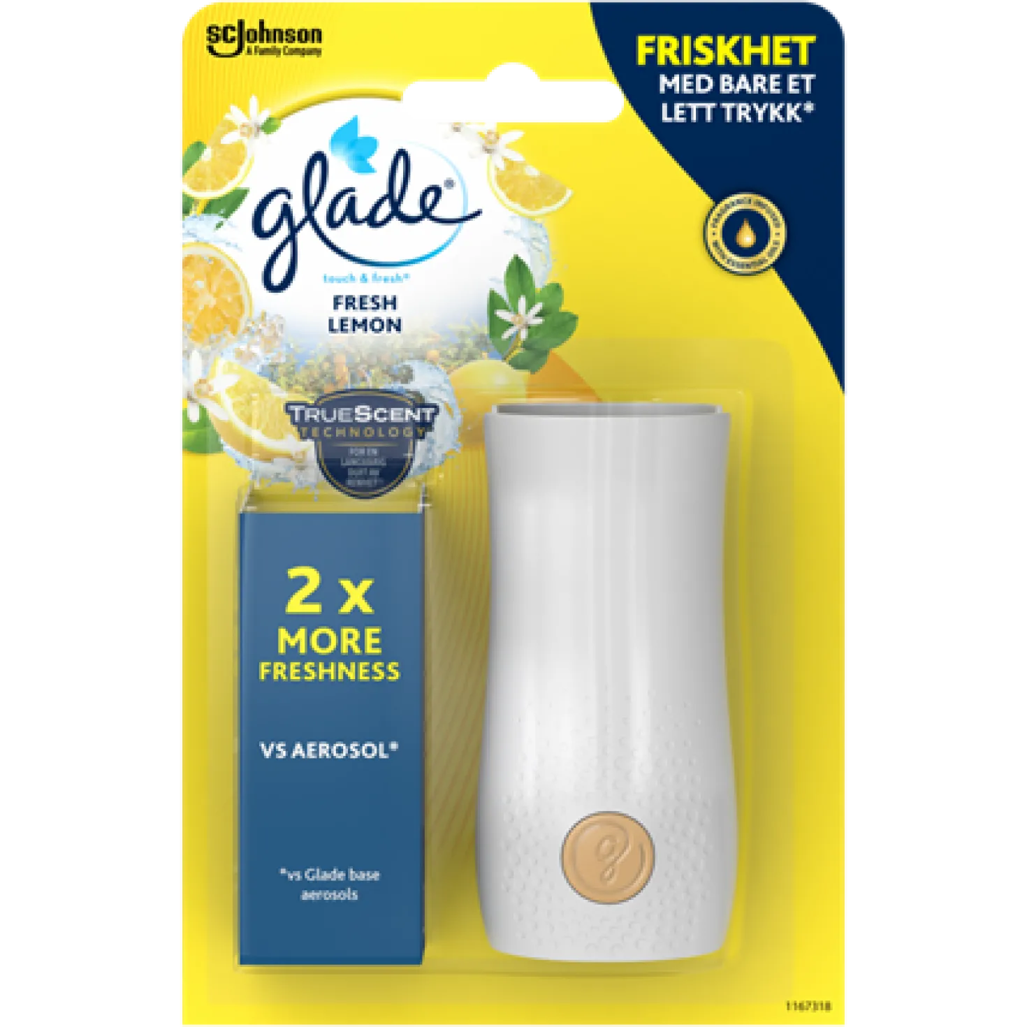 Luftfräschare Glade Touch&Fresh Lemon Holder, citrusdoft, 12 ml