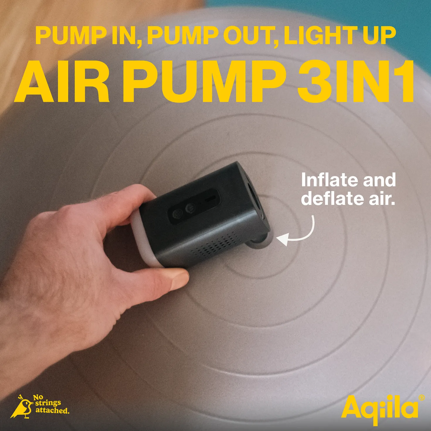 Luftpump Aqiila Airbird C2, laddningsbar, 3-i-1, 180–200 L/min