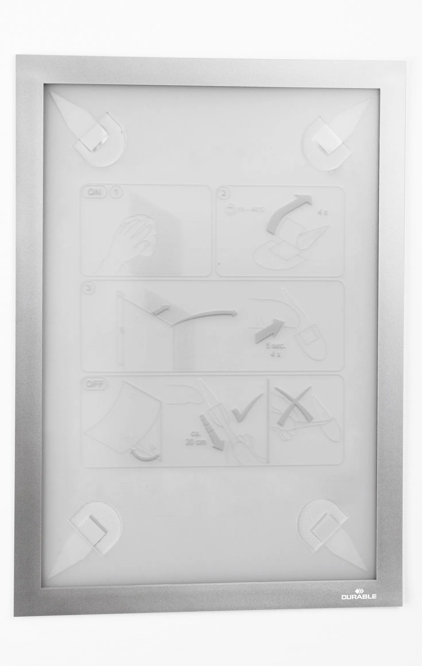 Magnetram Durable Duraframe Wallpaper A4, silver, självhäftande